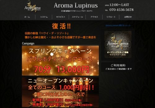 アロマ・ルピナスの公式ホームページ